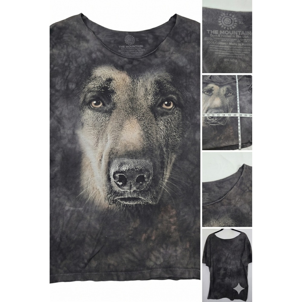Thrashed The Mountain German Shepherd Shirt XL Big Face Dog Tie Dye Made in USA